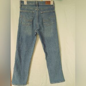 Women's Levi Strauss signature heritage high rise straight distressed blue jeans